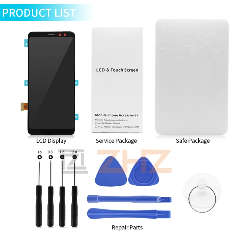  Super AMOLED For Samsung A530 lcd A8 2018 touch screen digitizer Assembly A530f with frame A530 scr