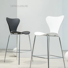 Современная классика моды Лофт дизайн Nordic мягкие Цвет Пластик сиденья Серебро Хромированная ножка кухня номер барный стул 1 шт