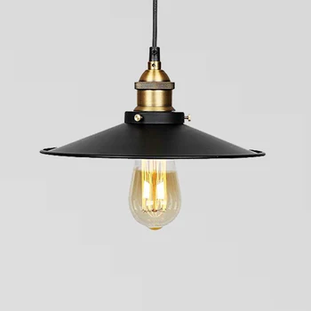 

Fashional Pendant Lights,22CM/26CM/30CM/36CM E27 Vintage Country Style,Black Shade Pendant Lights Club Bedroom Home Lights