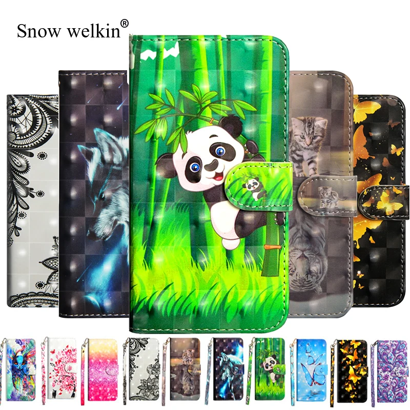 

3D Flip PU Leather Case Fundas For Alcatel U5 3G 4047D 4047 Wallet Stand Cover For Alcatel U5 4G 5044 5044D 5044Y Case + Lanyard