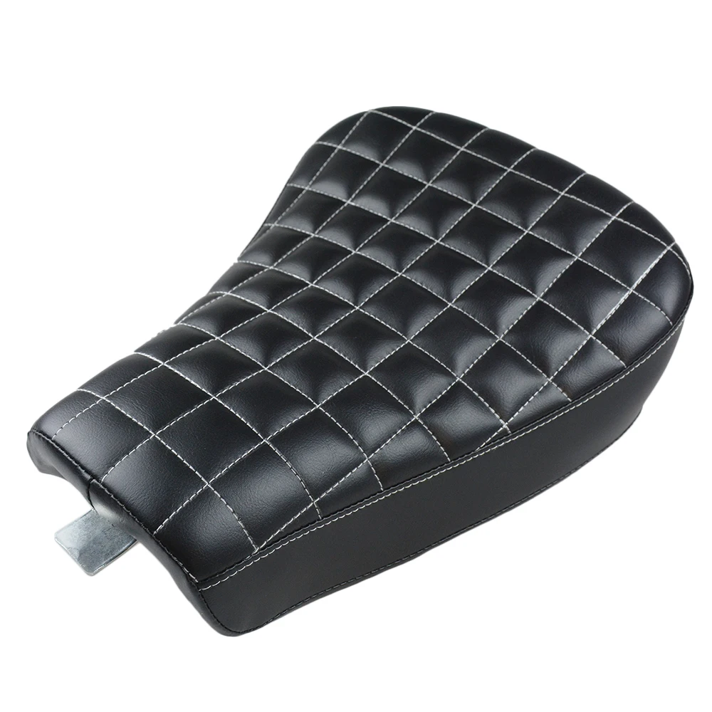 Motorcycle Front Driver Solo Seat Cushion Block Diamond Leather For