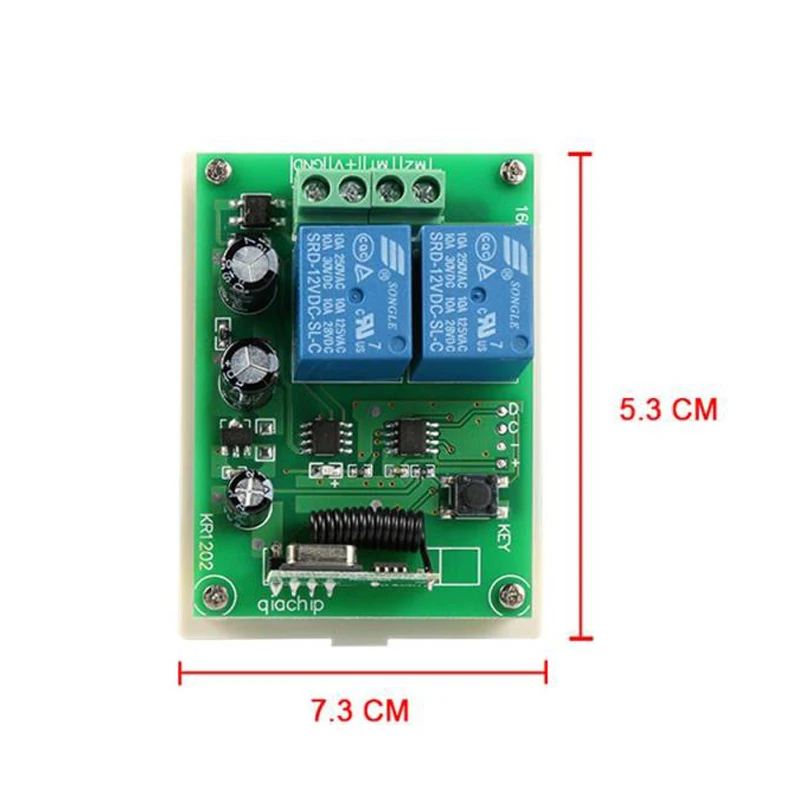 QIACHIP 433 Mhz универсальный Беспроводной удаленного Управление переключатель DC 12 V 2CH РФ реле Модуль приемника+ 2 CH РФ 433 Mhz удаленного передатчика