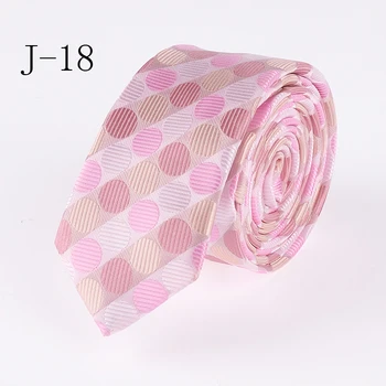 

5cm designer tie Men fashion slender ties pink with stripes & big dots
