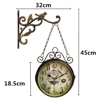 

European Style Wall Charts Double-Sided Creative Wall Clock Fashion Living Room Wall Clock Modern Design Kitchen Wall WZH044