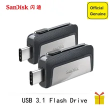 Sandisk USB флэш-накопитель 32 ГБ 64 ГБ 128 ГБ 16 ГБ 150MBS Тип-C USB3.1 двойной OTG ручка накопители USB накопитель для телефона компьютер PC