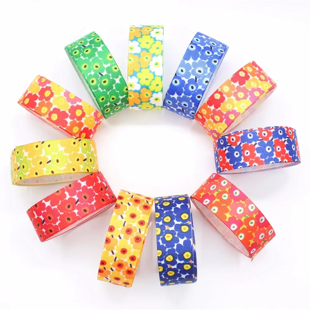 1 yd cherry blossom Japan 5//8/" inch Sakura FLOWER pattern white satin RIBBON