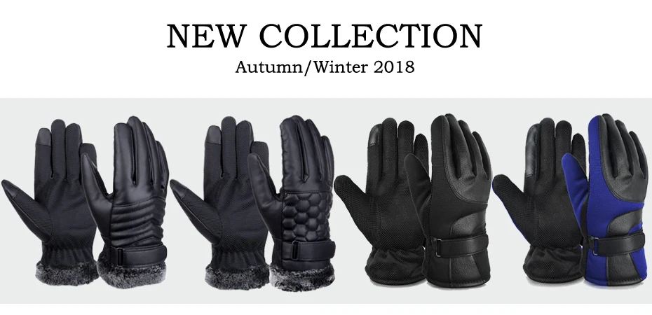 Vbiger мужские зимние теплые перчатки Ретро утолщенные из искусственной кожи сенсорные перчатки плюшевая манжета на открытом воздухе