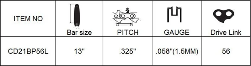 Шнур цепи для пил 2 шт 1". 325". 058 56L профессиональные цепи для пил пригодный для резки лесом бензопила CD21BP56L