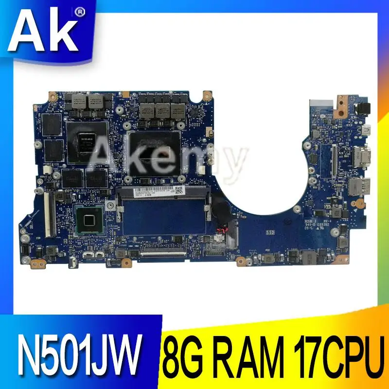 Ak N501JW Moederbord Voor Asus N501J UX501J G501J UX50JW FX60J Laptop Moederbord N501JW 8G-RAM I7 Cpu GTX960M/2 Gb Ak N501JW Moederbord Voor Asus N501J UX501J G501J UX50JW FX60J Laptop Moederbord N501JW 8G-RAM I7 Cpu GTX960M/2 Gb