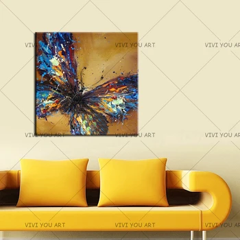 

Modern Abstract Home Decor Living Room Bedroom Decoration Colorful Butterfly Wall Art Picture Handmade Oil Painting On Canvas