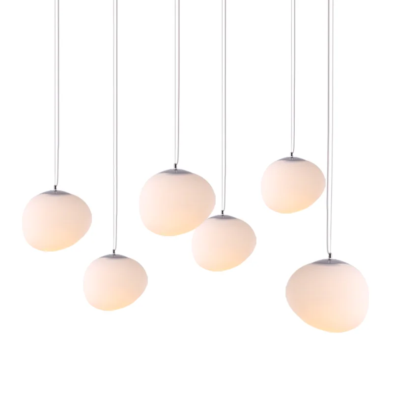 

Modern oval milk white glass pendant lamp office shop bar cafe restaurant hotel hall home bedside dinning room suspension light