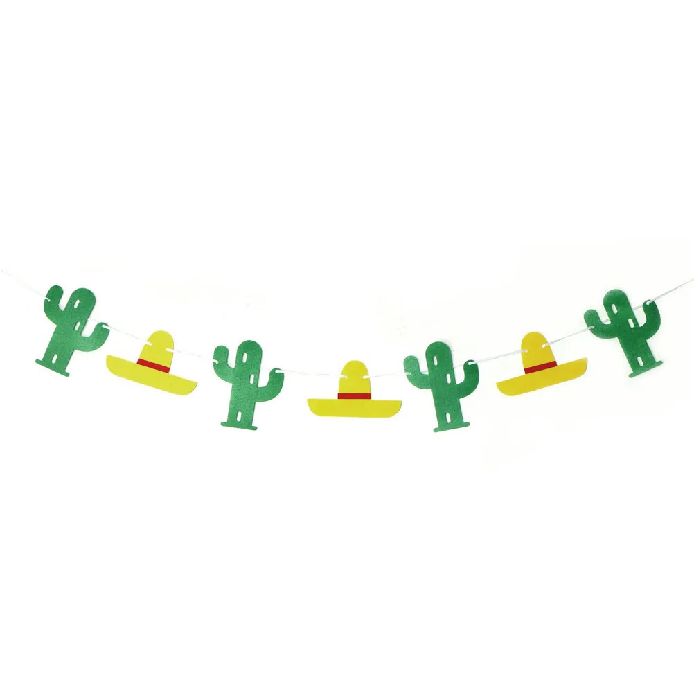 Summer Green Cactus Banners Tropical Hawaiian Birthday Party Decor Party Garland Summer Party Backdrop Decoration
