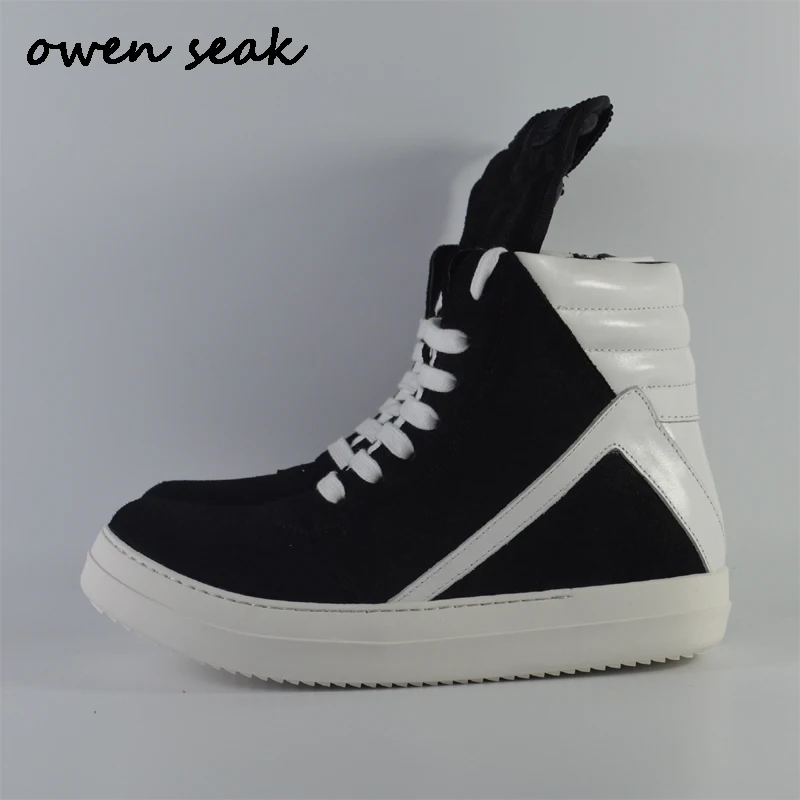 Мужские высокие кроссовки из натуральной кожи на шнуровке молнии|sneakers brand|sneakers