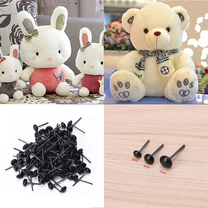 

150Pair 3/4/5mm Plastic Safty Eyes For Needle Felting Bear Doll Puppet Crafts JUN13