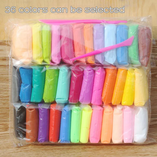 

36pcs Blue Clay Plasticine Light Air Dry Polymer Plasticine Modelling DIY Light Soft Creative Handgum Toy Modelling Playdough