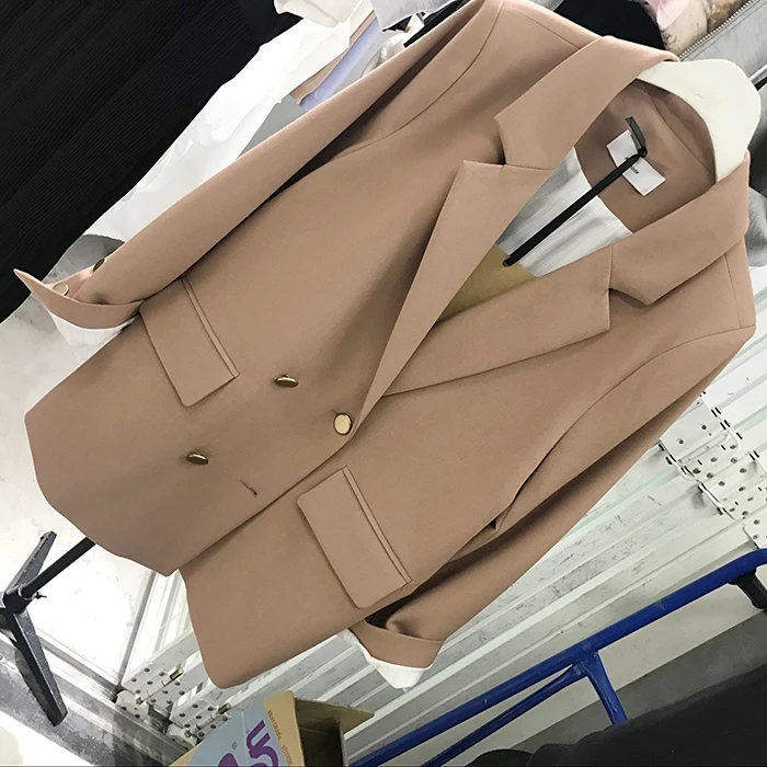 

New South Korean Commuter Fashion Metal Double Breasted Fashion Korean Suit Jacket Female Womens Jackets Jacket Women
