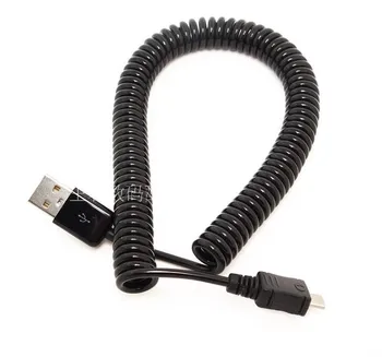 

USB 2.0 male to micro usb male Spring line retractable wire data Cord transmission line 1m 3ft 10ft 3m 300CM