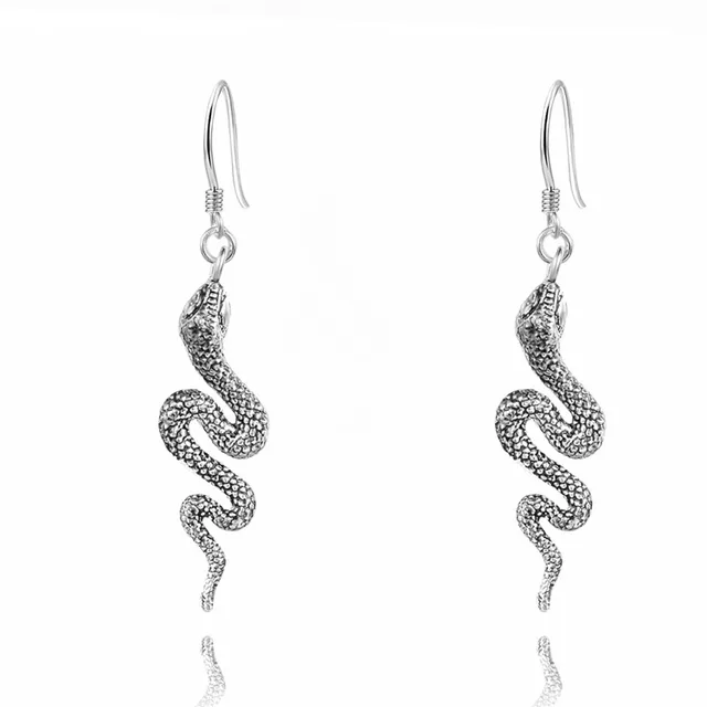 Free Shipping Silver Black Snake Dangle Earring Special Accessories Free Shipping Silver Black Snake Dangle Earring Special Accessories 925 Jewelry Drop Earrings New Arrival Fhmqeh087