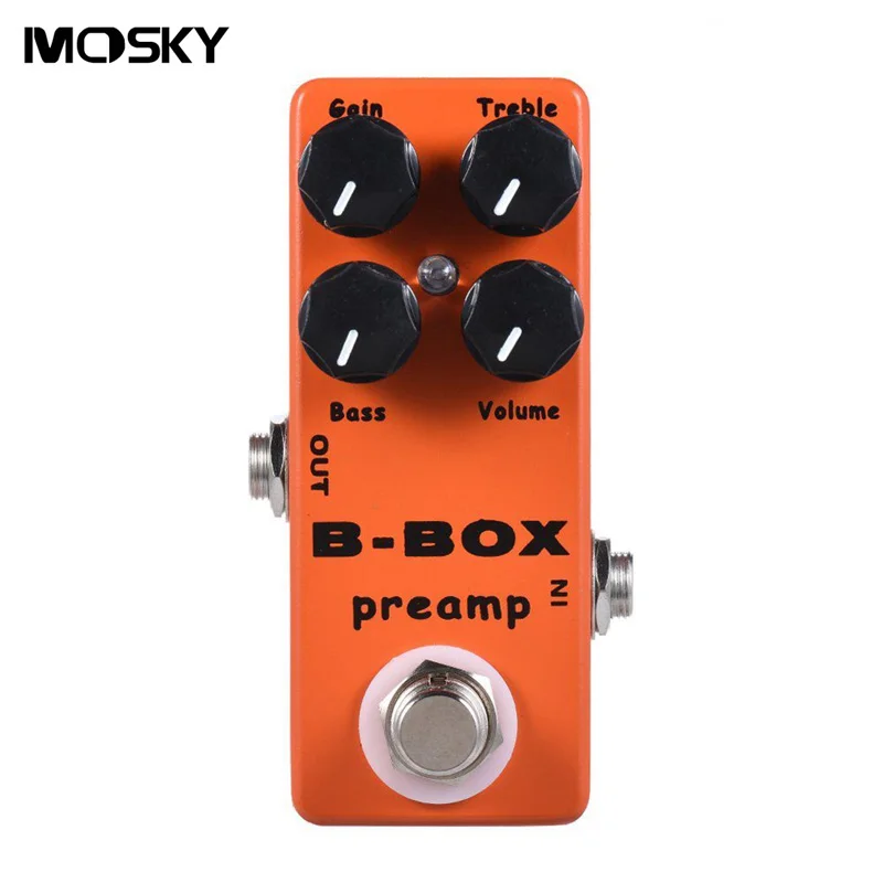 Koop MOSKY B Box Elektrische Gitaar Voorversterker Overdrive Effect Pedaal Volledige Metalen Behuizing True Bypass Voor Elektrische Gitaar Accessoires Onderdelen