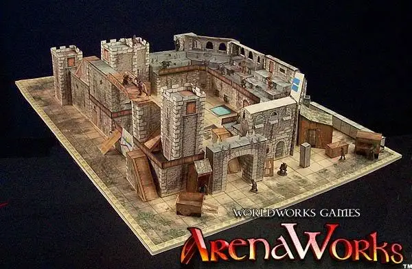 Супер величественная архитектура Арена работает средневековая сцена Бумажная модель