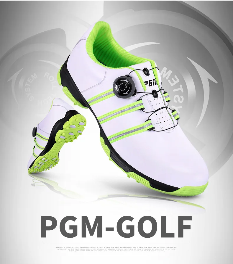 PGM/обувь для гольфа; Мужская обувь из воловьей кожи; нескользящая обувь из дышащей лакированной кожи; летняя водонепроницаемая обувь с пряжкой