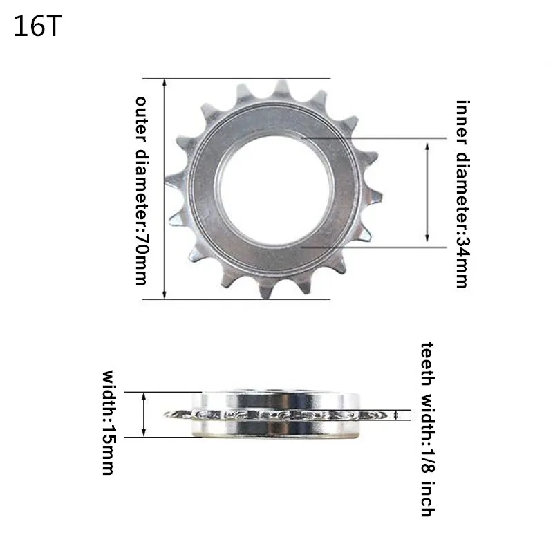 14T 16T 18T 20T 22T 24T фиксированная Шестерня BMX Велосипедное колесо свободного хода односкоростное маховик Звездочка Аксессуары для велосипеда CZF002 - Цвет: 16T