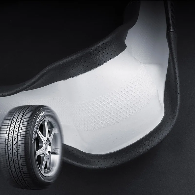 Универсальный 15 дюймов Размер M углеродное волокно кожа нескользящий дышащий чехол рулевого колеса автомобиля для Audi серии