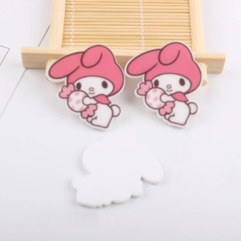 10 Pcs/lot Adorable Cartoon My Melody DIY Acrylic Patch for Child Hair Ornament Phone Decor Craft Toys