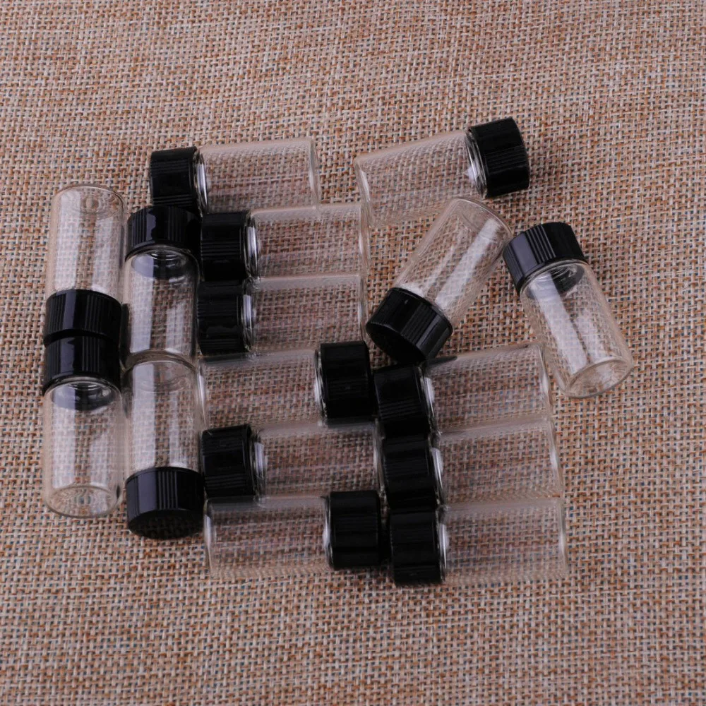 

50Pcs 3ml Clear Glass Vials Bottles Screw Cap for Stash Jar Potion Vials Sample