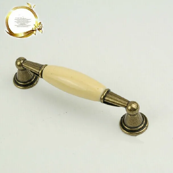 hole space 96mm (3.8") Antique brass zinc alloy with ceramic drawer