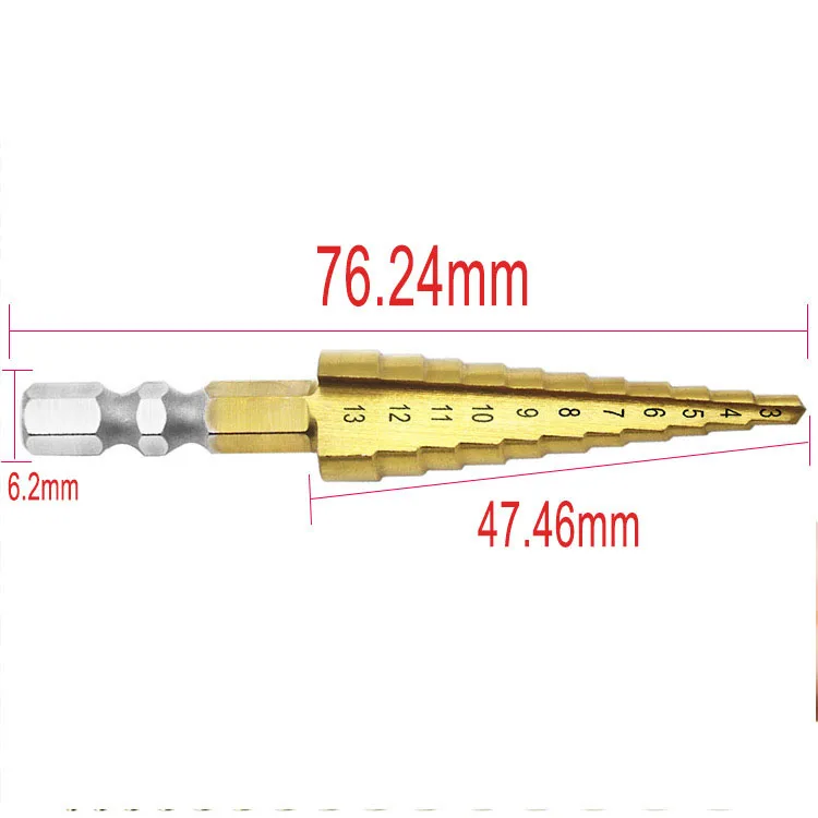 1pcs 3-13mm HSS Titanium Coated Stepped Drill Power Tools Carbide Drill Mini Drill Bit Set 3-12mm 4-12mm 4-20mm DT6