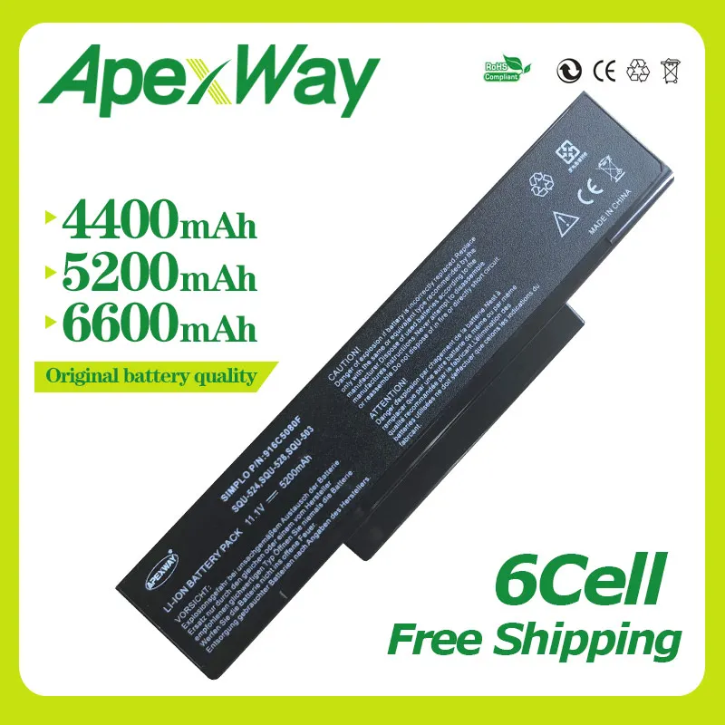 

Apexway Laptop Battery for Asus A32-Z94 A32-Z96 A9 A9T A9C A9T A9W F2 F3 M51 S62 S96 Z53 Z94 Z96 916C5220F 916C5280F 925C2290F