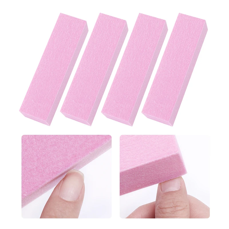 Розовая белая шлифовальная губка для ногтей, набор напильников, шлифовальная полировка, пилочка для ногтей, Маникюрный Инструмент для дизайна ногтей, 5 шт./комплект