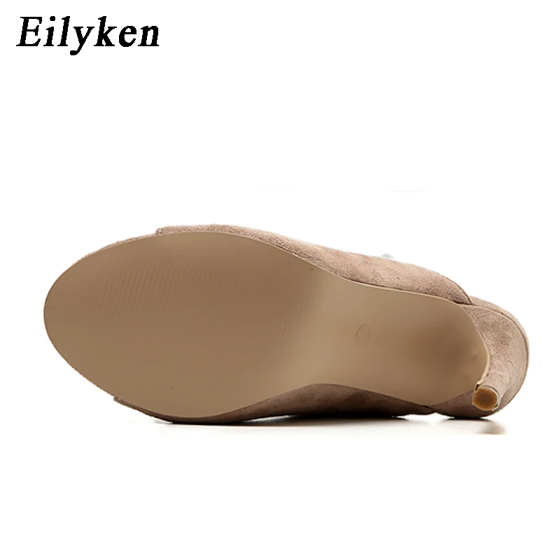 Eilyken/ г. Женская обувь шлепанцы на высоком каблуке женские туфли-лодочки женские шлепанцы с открытым носком, модная женская обувь черный абрикос