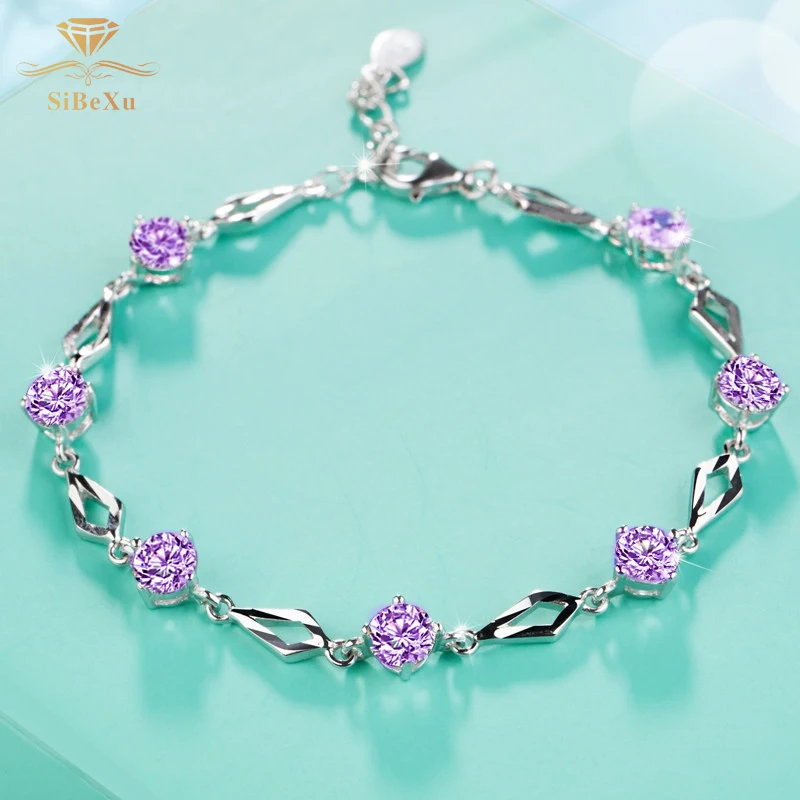 С кристальными подвесками 925 пробы браслет из серебра и один с кристаллами Swarovski