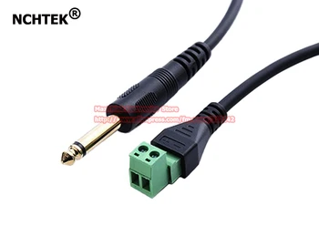 

NCHTEK 6.35mm Mono Male to 2Pin Screw Terminal Female Microphone Balun Solderless Converter Adapter Cable/Free Shipping/10PCS