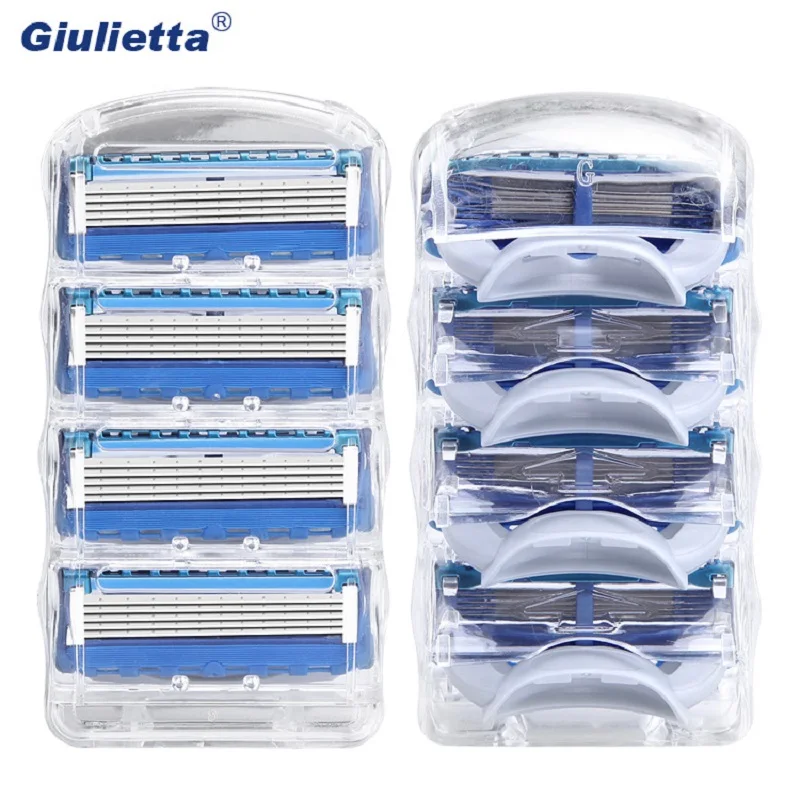 

Giuiletta 5 Layer Razor Blades for Men Shaving Razor Facial Care Shaving Complacent Gillettee Fusione Shaving Blades 4PCS/BOX
