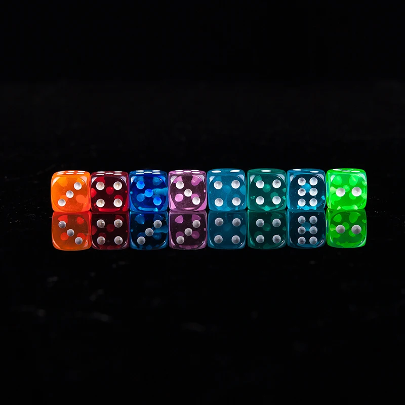 10 шт./лот 14 мм красочные кости прозрачные кубики для настольной игры бар азартные игры Rpg игровой набор Клубные вечерние аксессуары