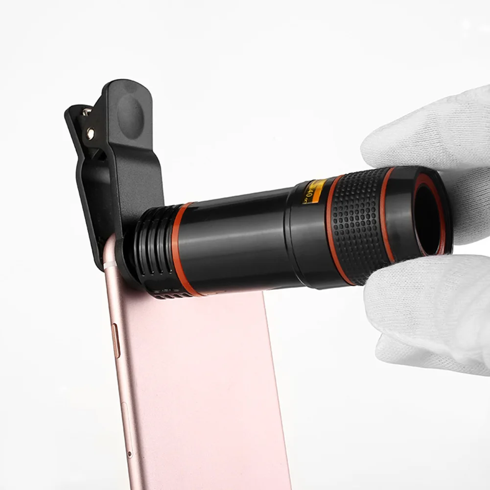 Универсальный Высокий прозрачный 12X оптический зум телескоп мобильный телефон камера объектив клип для iPhone 6 7 samsung sony htc Motorola LG