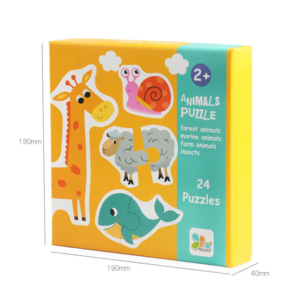 

CHAMSGEND 2018 Hot Kids Baby Wooden Wood Animal Cognition Puzzle Fruit Learning Educational Toy Sept28