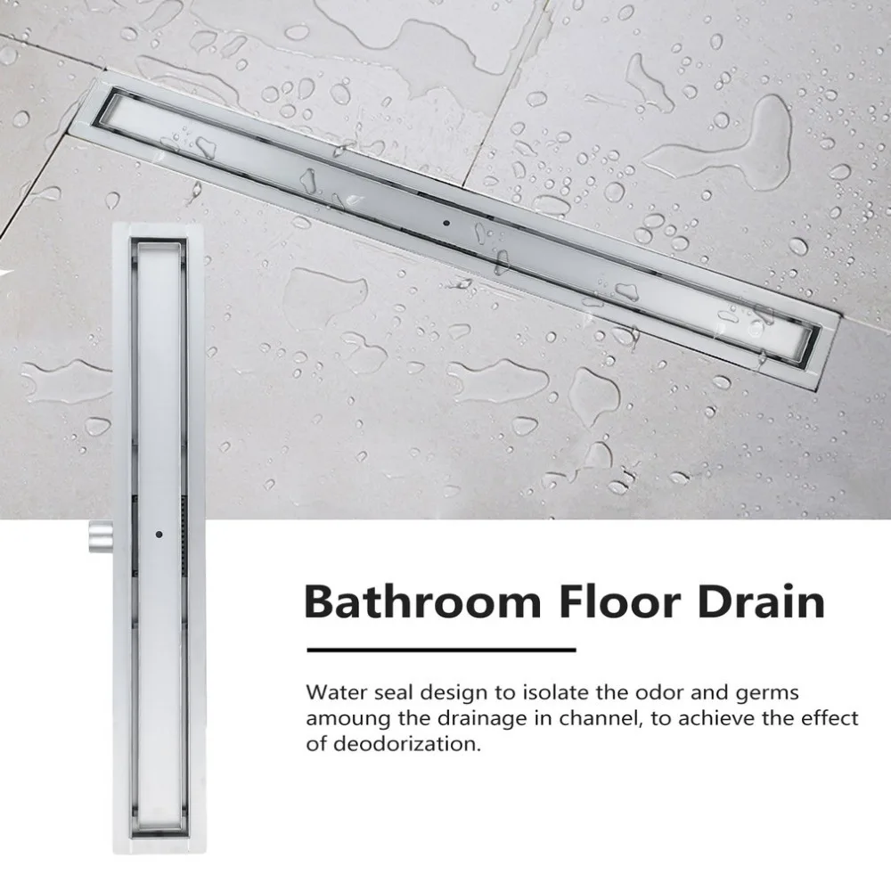 

Newest Stainless Steel Tile Insert Rectangular Linear Anti-Odor Floor Drain Shower Drain Vertical Bathroom Floor Drain