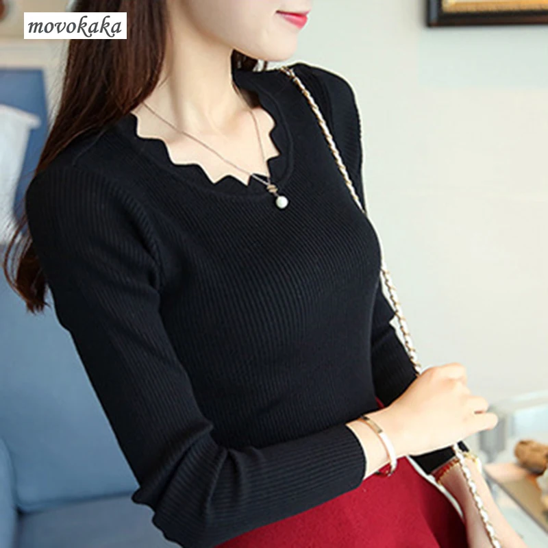 MOVOKAKA Sweaters 2018 New Womens Sweater Winter Long Sleeve Butterfly Neck Sweater Female Knitted Pullover Solid Sweaters Women MOVOKAKA Sweaters 2018 New Womens Sweater Winter Long Sleeve Butterfly Neck Sweater Female Knitted Pullover Solid Sweaters Women