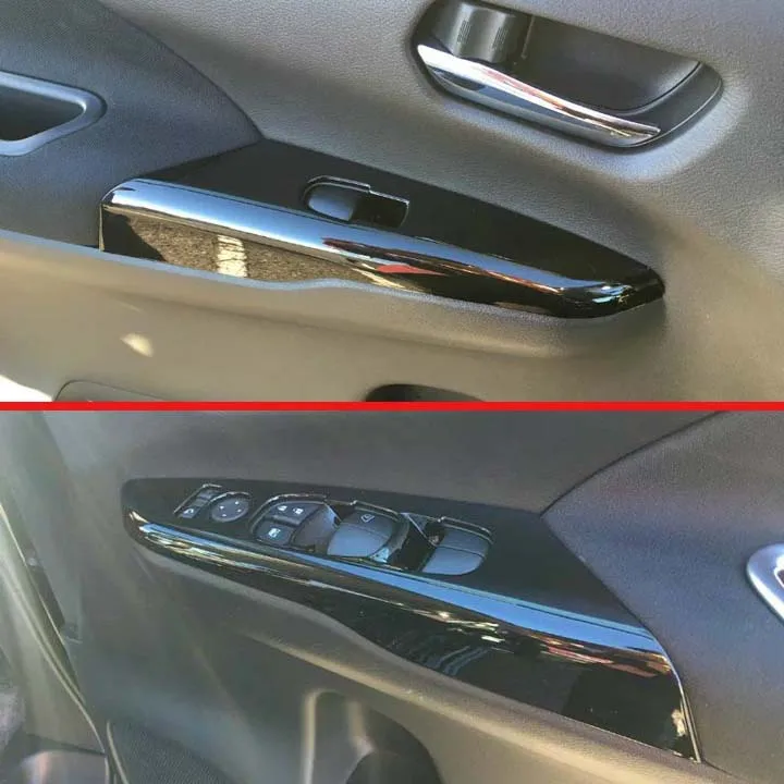 

For NISSAN SERENA C27 2017 2018 2019 ABS Chrome Piano Black Door Window Armrest Cover Switch Panel Trim Molding Garnish
