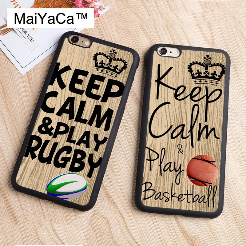 MaiYaCa إبقاء الهدوء لعب كرة السلة الرجبي TPU حقيبة لهاتف أي فون XS ماكس X XR ل iphone 6 S 6 7 8 زائد 5 s SE غطاء لينة جراب هاتف