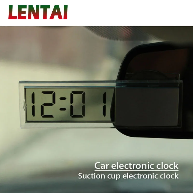 

LENTAI For Peugeot 206 307 407 308 207 508 3008 Citroen c4 c5 c3 Kia rio ceed MG 1PC Car Clock Suction Cup LCD Display Digital