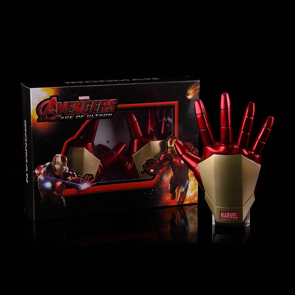 

New Avengers Age of Ultron Superhero's Iron Man Gloves with LED Light PVC Action Figure Model Kids Toys Doll 21cm