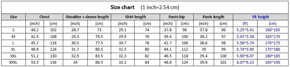 wing chun clothing size