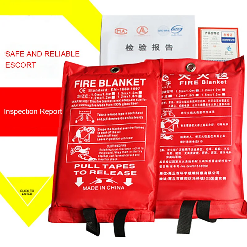 1,2 м x 1,8 м противопожарное одеяло стекловолокно противопожарное средство качество аварийная противопожарная защита укрытие Защитная крышка пожарное одеяло