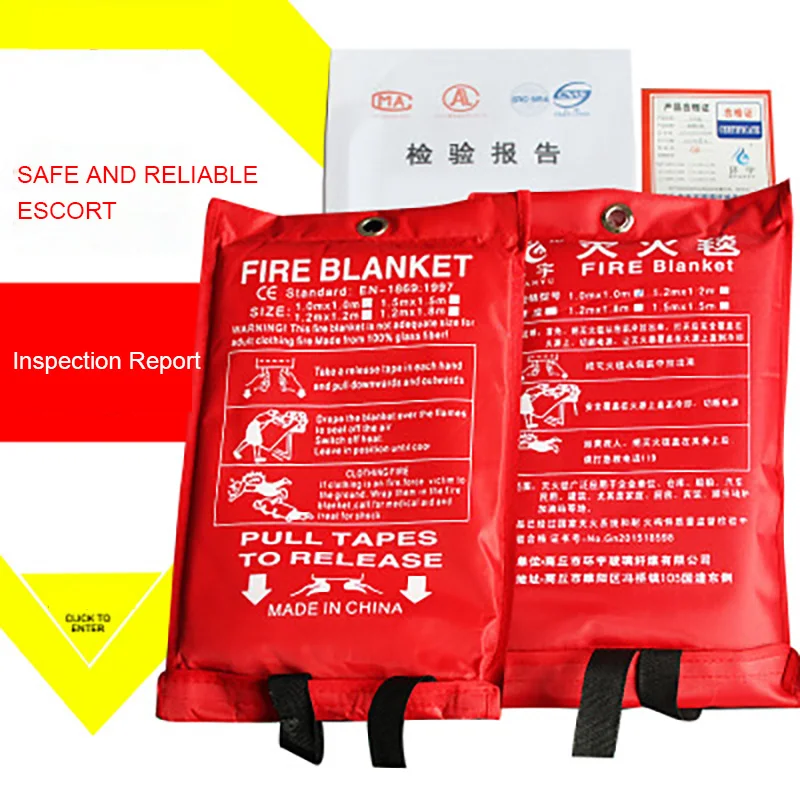 1.2M x 1.8M Fire Blanket Fiberglass Fire Flame Retardant Quality Emergency Survival Shelter Safety Cover Blanket