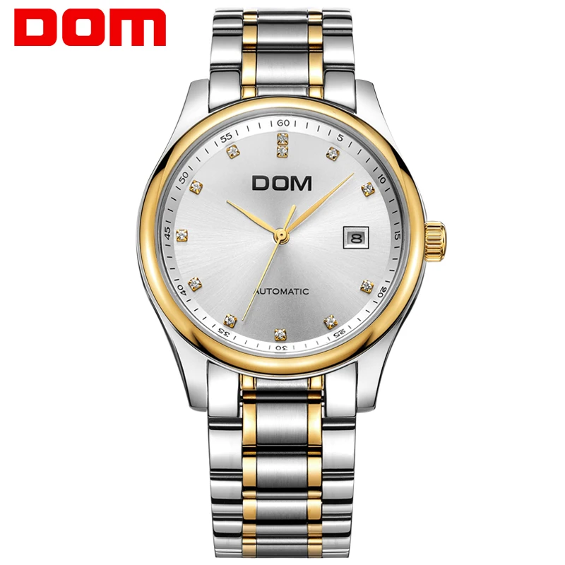 

DOM 2018 Couple Lover Men Women Watch Stainless Steel Mechanical Mesh Belt Wristwatches Waterproof hombre Wrist Watch Clock M-95